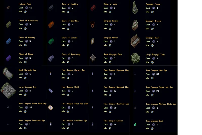 timedungeon infinitymarket items